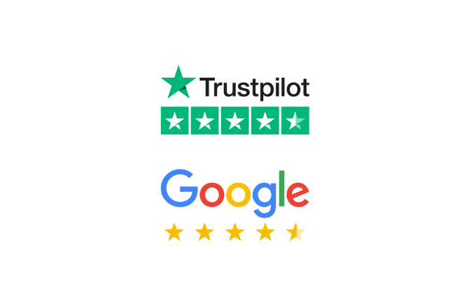 10 Reviews ( Google/Trustpilot )
